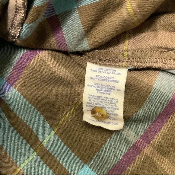LIFE IS GOOD 1/2 button down flannel shirt - Picture 5 of 5